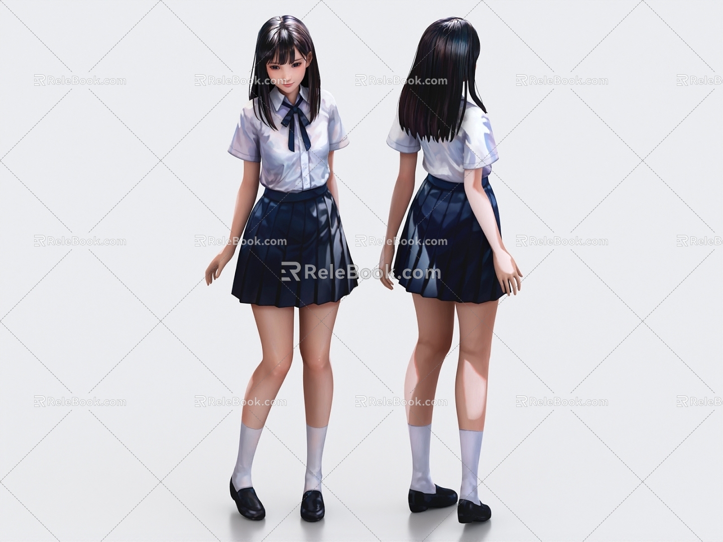 Woman Schoolgirl School Uniform Girl Cartoon Girl model