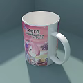 Anime Themed Cup With ReZero Text And Pink Purple Gradient Background 3d model
