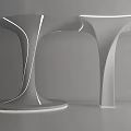 Modern Columns With Unique Sleek Curves And Glossy Finish Design In Gray Interior