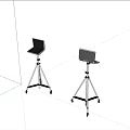 Public Facilities Tripod Stands With Wheels And Tablet Devices For Public Use 3d model
