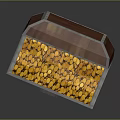 Open Wooden Chest Filled With Shiny Gold Coins Ideal For Home Storage