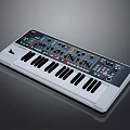 Black and White MIDI Controller Keyboard with Knobs Sliders Buttons for Music Production 3d model