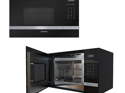 Samsung Modern Black Microwave Oven Kitchen Appliance With Open Door 3d model