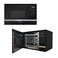 Samsung Modern Black Microwave Oven Kitchen Appliance With Open Door