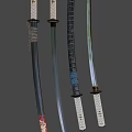 Samurai Swords In Various Styles Featuring Decorative Handles Sheaths And Sharp Blades 3d model