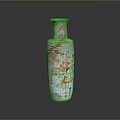 Traditional Ceramic Sculpture Carving Vase With Painted Female Figures And Architecture