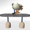 Modern Dining Table Side Table Side Table Decorative Table Wall Table Display Table End View Table Plant Vase Ornaments 3d model