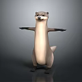 Game Movie Character Otter Standing With Arms Outstretched In Cartoon 3D Style