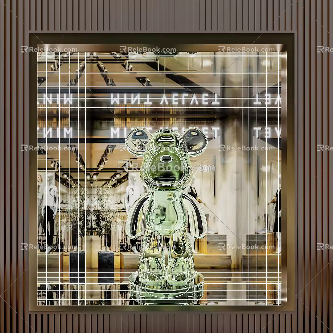 Modern Window Bears 3d model