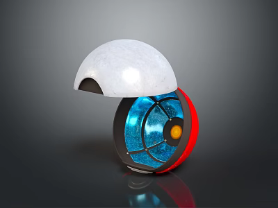 Pokémon Trainer Character With Creature Capture Ball Having White Blue Yellow And Red Design 3d model