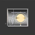 Modern Playground Equipment Featuring Rotating Golden Components Transparent Panels And Enclosed Design Structure
