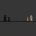Classic Chess Set With Black And White Pieces On Checkered Chessboard