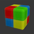 Vibrant Colored Rubik's Cube With Red Green Blue Yellow Faces