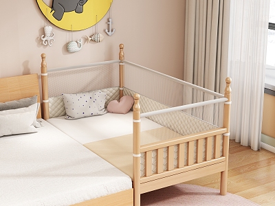 Children's Bed Children's Splice Bed Fence Bed 3d model