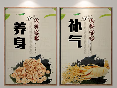Traditional Chinese Ginseng Herbal Products for Health Nourishing and Qi Boosting 3d model
