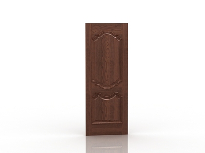 European-style solid wood door 3d model