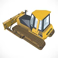 Yellow Komatsu Tracked Bulldozer With Front Blade And Cab For Construction Work