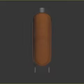 Futuristic Orange And Gray Streamlined Transport Pod With Transparent Top And Yellow Accents
