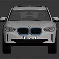 White Electric SUV With Panoramic Sunroof Black Wheels And Blue Accents