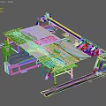 Industrial Automated Manufacturing Equipment With Large Workbench Metal Structure And Operator