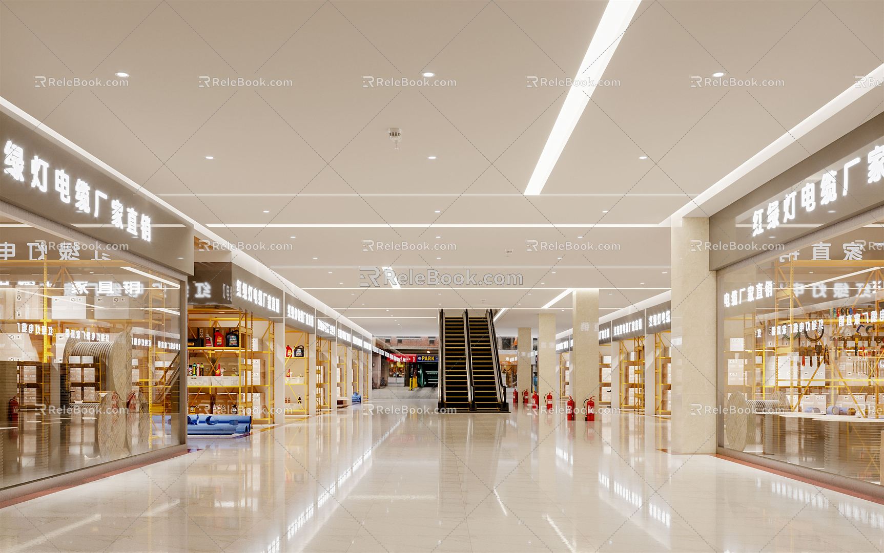 Modern shopping mall mall aisle 3d model