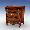 Vintage Wooden Storage Cabinet With Three Drawers And Intricate Carved Details