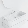 Modern Bathroom Double Washbasin Vanity With Black Sinks And Round Lighted Mirrors