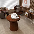 Middle-ancient style side a few corners a few circles a few magazine racks books desk calendar decorations 3d model