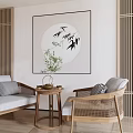 New Chinese Casual Table and Chair Combination 3d model