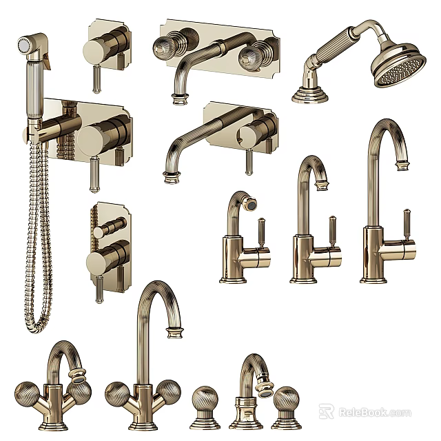 Modern Faucets For Kitchen Bathroom With Shower Heads And Handheld Options 3d model 