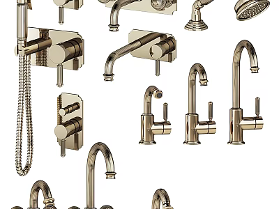 Modern Faucets For Kitchen Bathroom With Shower Heads And Handheld Options 3d model