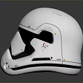 Weapon Accessory White Stormtrooper Helmet Featuring Black Visor and Detailed Design 3d model