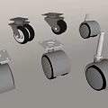 Different Types of Caster Wheels with Swivel Brakes and Metal Bases