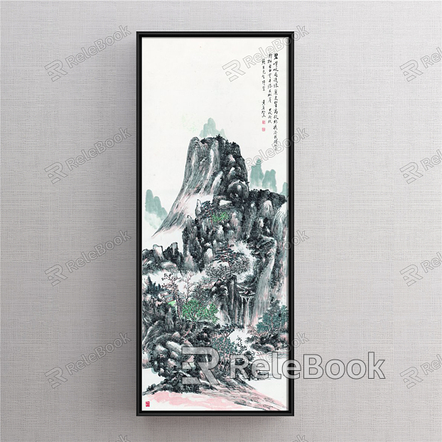 Chinese Landscape Painting Green Entrance Landscape model