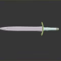 Classic Decorative Sword With Silver Blade Light Wooden Hilt And Reflection On Dark Background