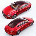 Red Hyundai Car With Modern Sleek Body Design And Alloy Wheels