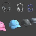 Street Props Hat Combination Headset Combination 3d model