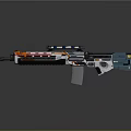 Lego Assembled Assault Rifle with Blue Orange White Black Colors Scope Magazine and Barrel