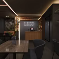 Modern Restaurant Interior Design With Hanging Lamps Black Chairs Green Plants And Wooden Walls