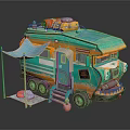 Industrial LOFT RV Camper Car Camper Car Camper Trailer 3d model