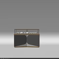 Retail Store Glass Display Case With Marble Countertop Golden Frame Lighting And White Tableware