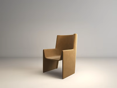 Modern Brown Accent Chair With Minimalist Design And Comfortable Upholstered Fabric 3d model