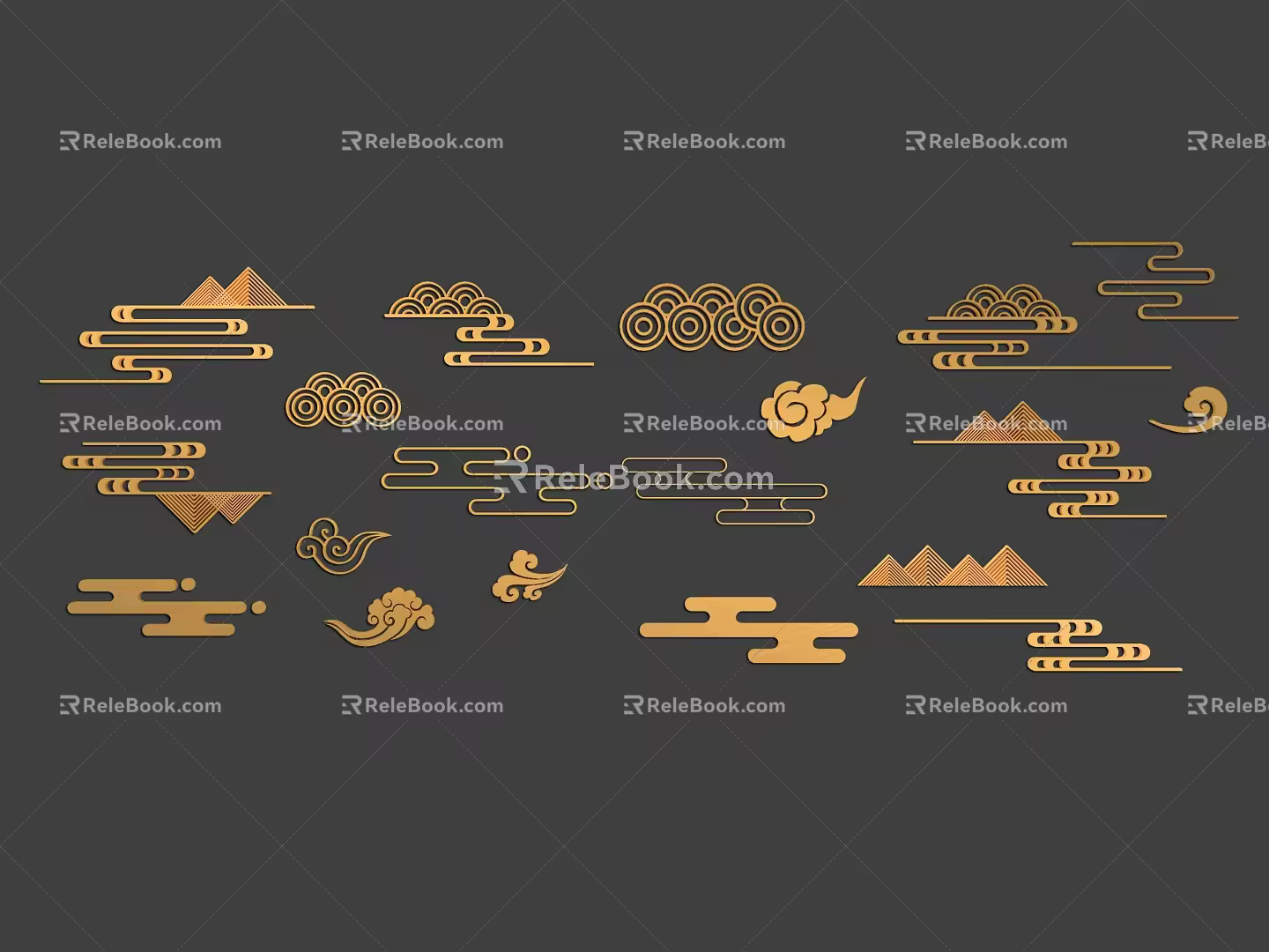 Landscape ink mountain pattern Chinese style mountain pattern mountain river national tide mountain peak stratification mountain peak group mountain line draft mountain ancient style landscape 3d model