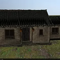 Traditional Ancient Chinese Building with Tiled Roof Wooden Doors and Brick Walls