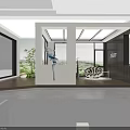 Modern Specialty Store Interior Design with Reception Desk Display Area and Ambient Lighting