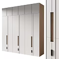 Modern Contemporary Wardrobe Design With White Cabinet Doors Wooden Panels And Sleek Handles