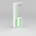 Tech Exhibition Hall Modern White Green Display Cabinet With Multiple Shelves And Drawers