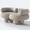 modern double sofa shaped double sofa 3d model
