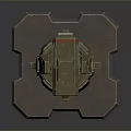 Turret Turntable Railgun Sci-fi Tower Defense Game Tower Defense Sci-fi Turret Game Turret Game Battery 3d model