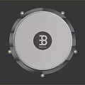 Hand Drum Musical Equipment With Beige Body White Drumhead And Central Logo